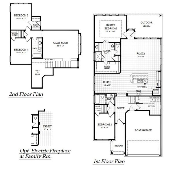 2D floor plan layout for the Peyton – Signature Series by Chesmar Homes in Briarwood, Elgin, TX (Image 2). 2D floor plan layout for the Peyton – Signature Series by Chesmar Homes in Briarwood, Elgin, TX (Image 2).