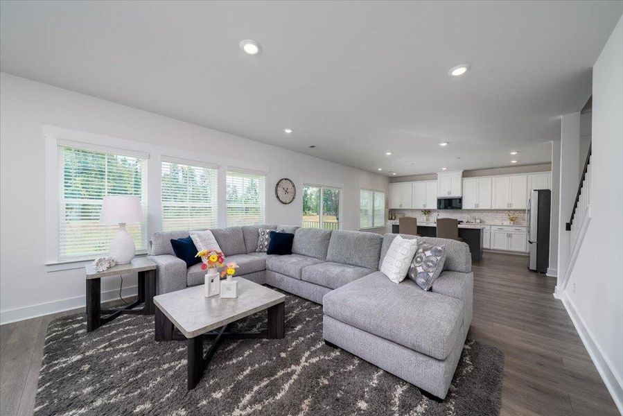 Furnished interior view inside a new home in The Coves at Lakes of Cane Bay, Summerville (Image 13). Furnished interior view inside a new home in The Coves at Lakes of Cane Bay, Summerville (Image 13).