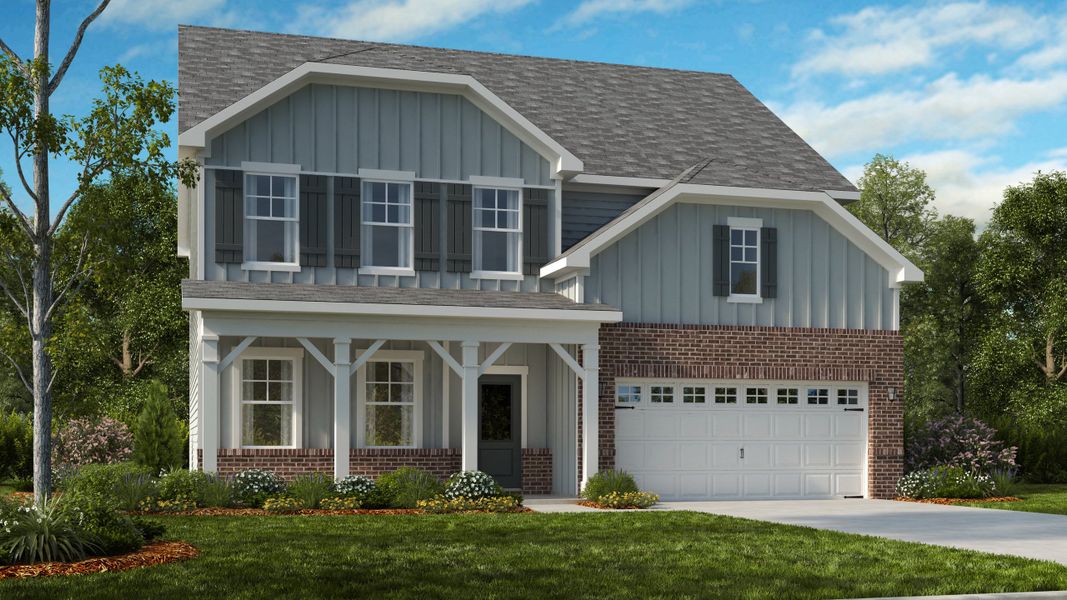 Representative exterior photo of a completed home built from the Ashford by Taylor Morrison in Silverstone Traditional, Knightdale, NC (Image 19).