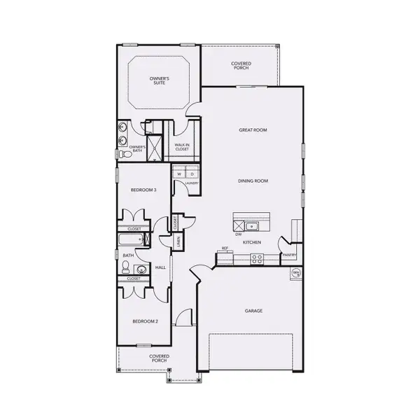 2D floor plan layout for the The Primrose by Chesapeake Homes in Coastal Club of the Carolinas, Calabash, NC (Image 3).