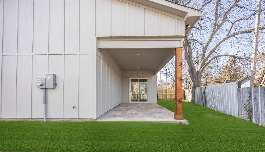 Exterior details and patio area of a home in , Fort Worth (Image 3). Exterior details and patio area of a home in , Fort Worth (Image 3).