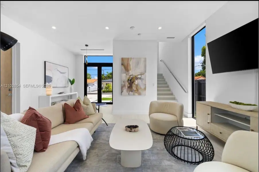 Furnished interior view inside a new home in , Miami (Image 11).