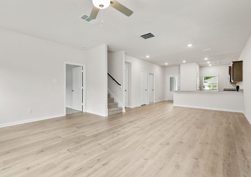 The first floor of the Driftwood has a wonderful, open-concept layout. The first floor of the Driftwood has a wonderful, open-concept layout.