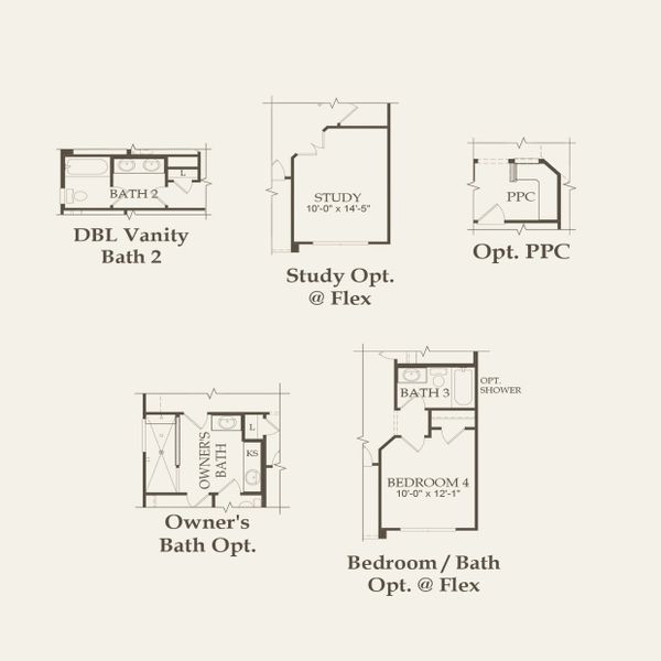2D floor plan layout for the Saddlebrook by Pulte Homes in Sunfield, Mustang Ridge, TX (Image 19). 2D floor plan layout for the Saddlebrook by Pulte Homes in Sunfield, Mustang Ridge, TX (Image 19).