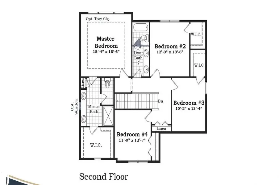 2D floor plan layout for the The Hartland by Norfolk Homes in Coronado Estates, Jackson, MI (Image 4).