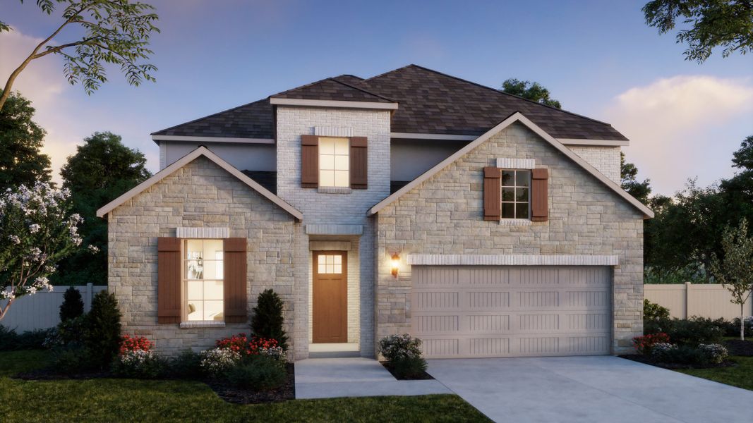 Representative exterior photo of a completed home built from the Toulouse II by Normandy Homes in Rainwater Crossing, Celina, TX (Image 17).