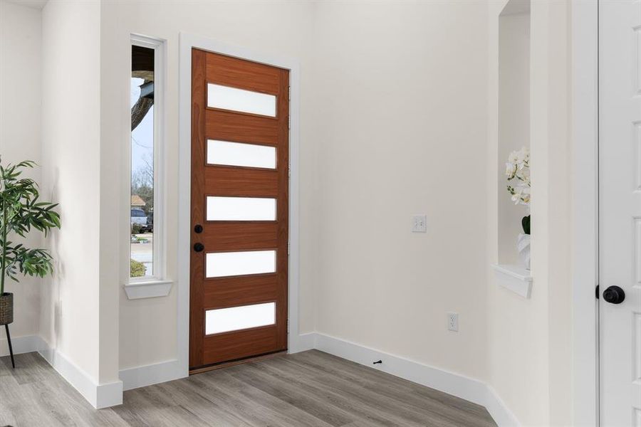 Entryway featuring light hardwood / wood-style flooring