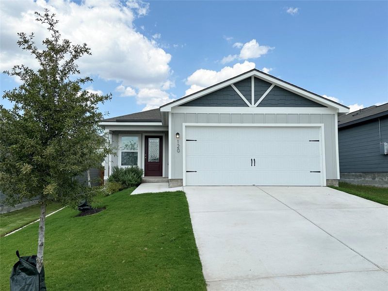 Welcome home to the three-bedroom, two-bathroom Hawthorne plan at Cool Water at Sonterra! An inviting front porch welcomes you inside to discover all that this impressive home has to offer. You’ll find upgrades such as WI-Fi enabled garage door opener with ability to link to Amazon Key, programmable thermostat and blinds at front window.