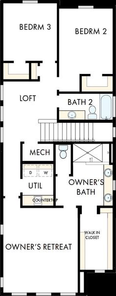 2D floor plan layout of this home in Revel Crossing at Wolf Ranch – The Ascent Collection, Colorado Springs, CO (Image 3). 2D floor plan layout of this home in Revel Crossing at Wolf Ranch – The Ascent Collection, Colorado Springs, CO (Image 3).