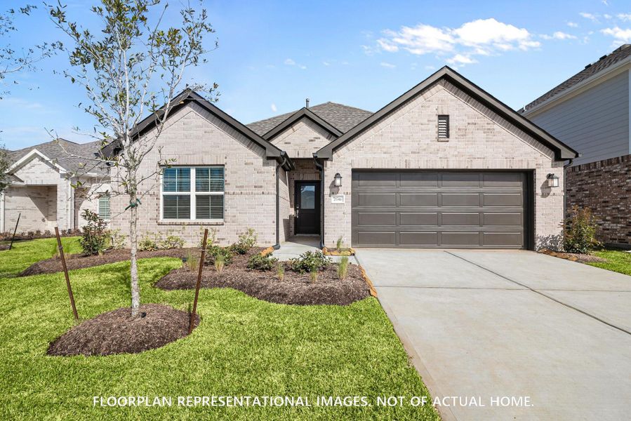 Front exterior of a new home in Ambrose, La Marque, TX, highlighting curb appeal (Image 13).