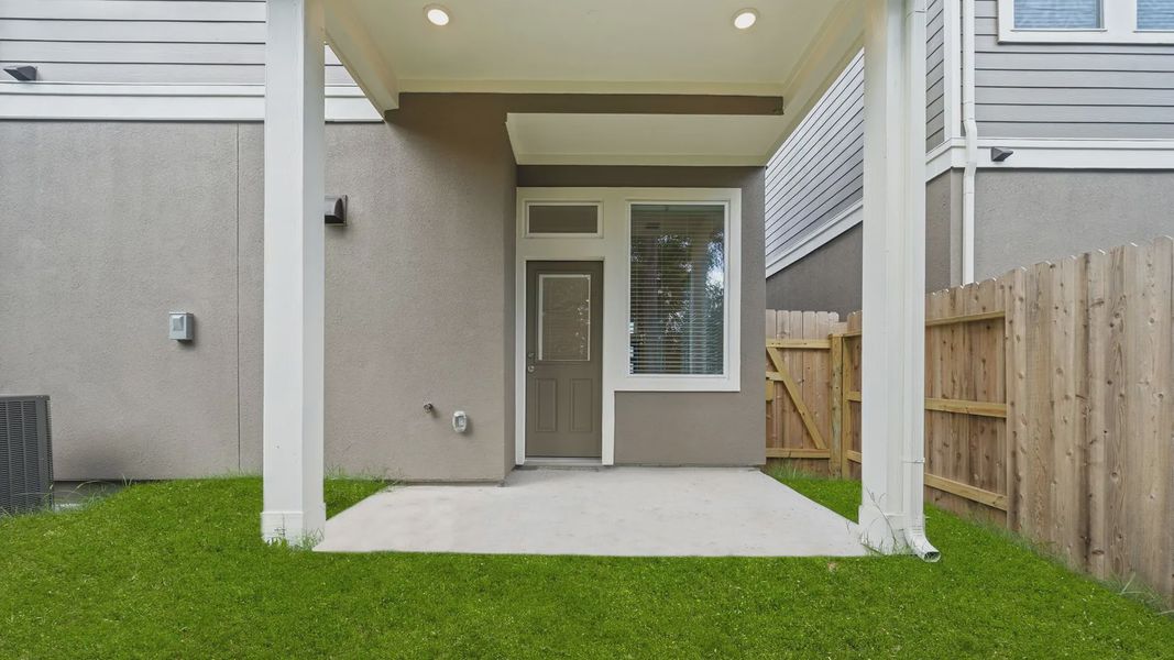 Exterior details and patio area of a home in Santa Rita Ranch, Liberty Hill (Image 4).