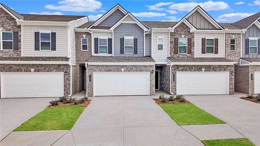 Front exterior of a new home in Franklin Manor, Lawrenceville, GA, highlighting curb appeal (Image 1). Front exterior of a new home in Franklin Manor, Lawrenceville, GA, highlighting curb appeal (Image 1).