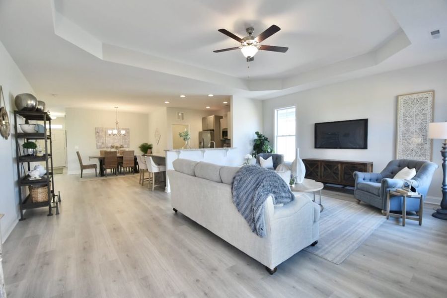 Representative furnished interior of a home built from the Isla by Stevens Fine Homes in Parkwood Estates, Leland (Image 10).