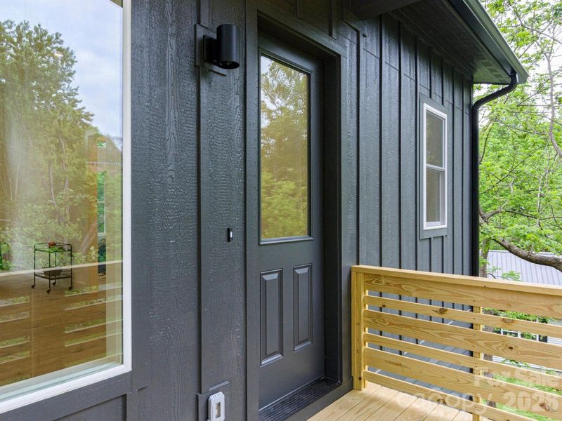Exterior details and patio area of a home in , Asheville (Image 22).
