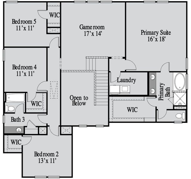 2D floor plan layout for the Madison by UnionMain Homes in Pickens Bluff, Hiram, GA (Image 4).