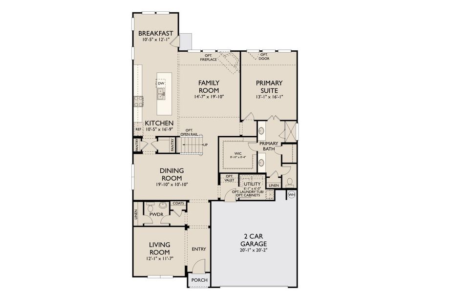 2D floor plan layout for the Westlake by Ashton Woods in The Trails at Carmel, Pflugerville, TX (Image 4). 2D floor plan layout for the Westlake by Ashton Woods in The Trails at Carmel, Pflugerville, TX (Image 4).