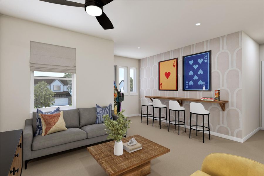 REPRESENTATIVE PHOTO: Upstairs is the 2nd game room area - great for movie nights!