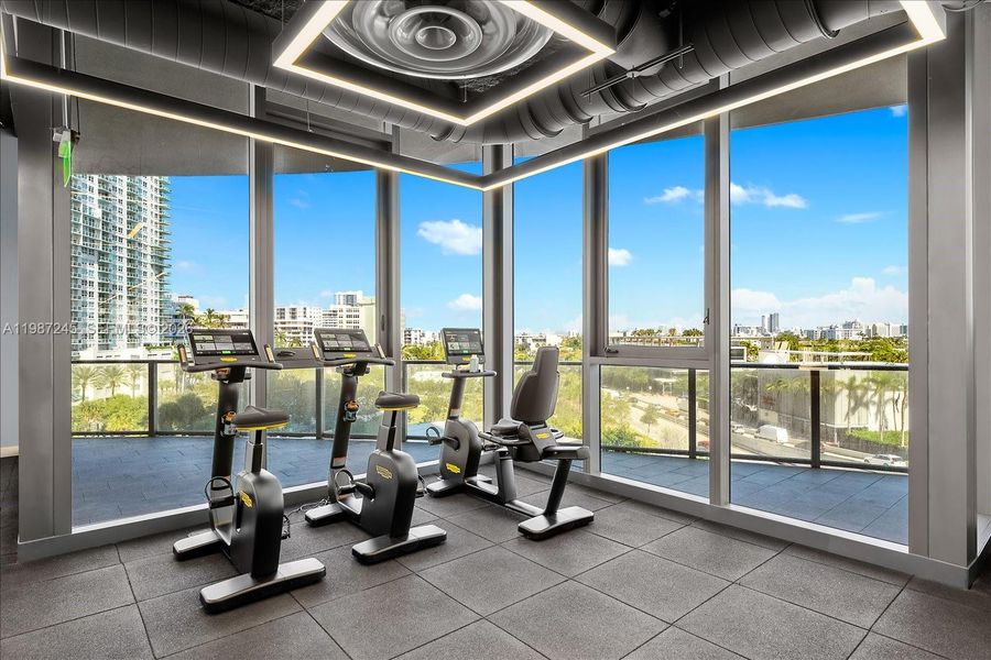 Cardio overlooking Canopy Park Cardio overlooking Canopy Park