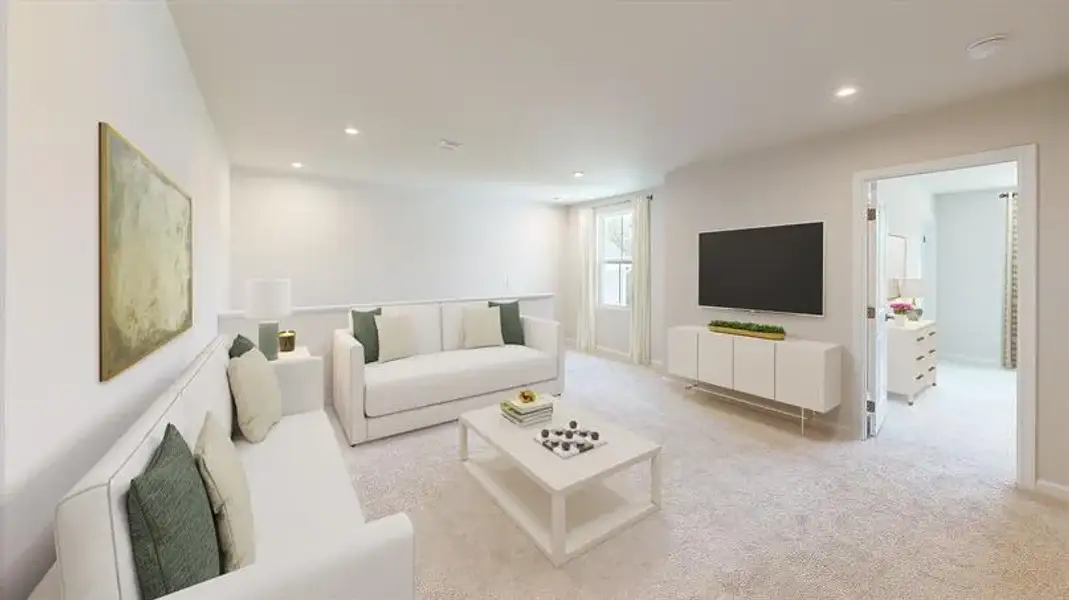 Furnished interior view inside a new home in Harpers Glen Single Family, Wendell (Image 8). Furnished interior view inside a new home in Harpers Glen Single Family, Wendell (Image 8).