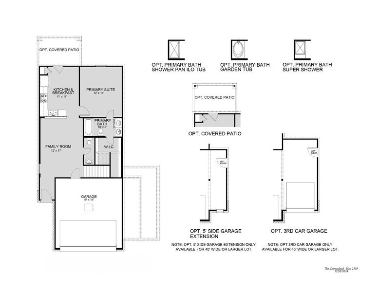 2D floor plan layout for the The Queensland by Legend Homes in Melissa Ranch, San Antonio, TX (Image 3).