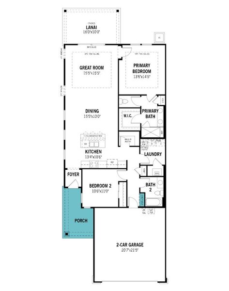 2D floor plan layout of this home in RiverTown - WaterSong, St. Johns, FL (Image 3).