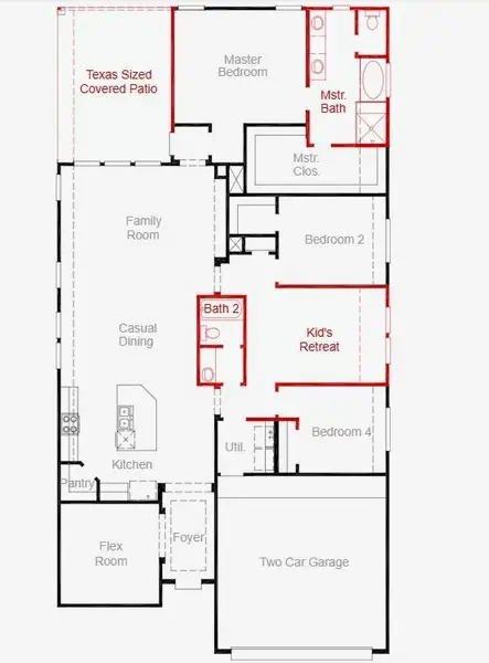 2D floor plan layout of this home in Escondido, Magnolia, TX (Image 2). 2D floor plan layout of this home in Escondido, Magnolia, TX (Image 2).