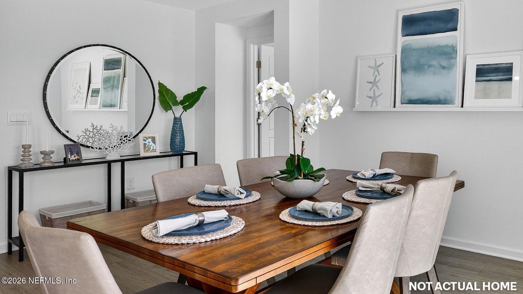 Furnished interior view inside a new home in Sawmill Branch, Palm Coast (Image 9). Furnished interior view inside a new home in Sawmill Branch, Palm Coast (Image 9).