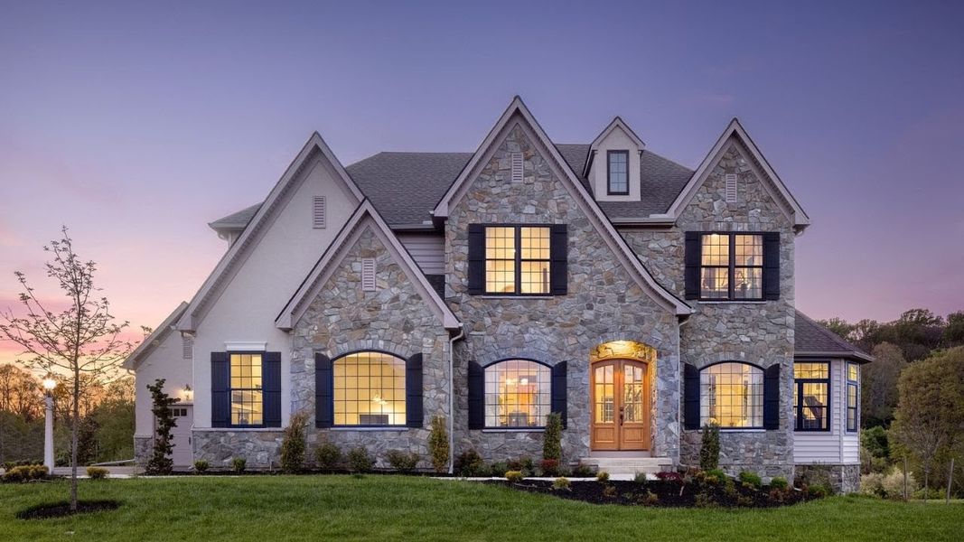 Representative exterior photo of a completed home built from the Devonshire by Keystone Custom Homes in McLean South Shore, Belmont, NC (Image 40).