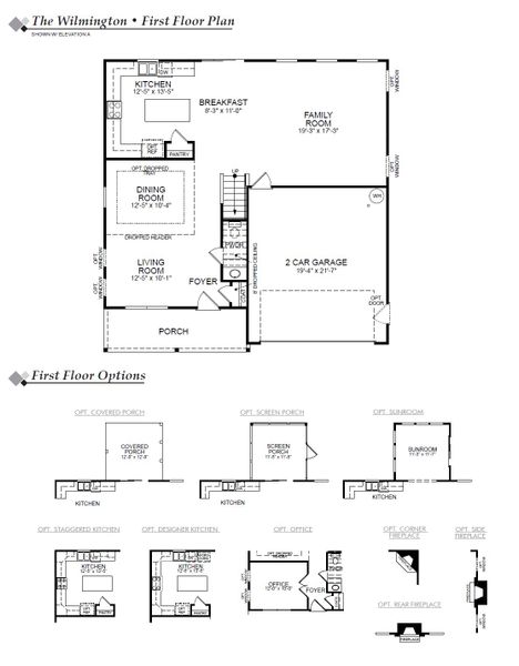 2D floor plan layout for the Wilmington by Eastwood Homes in Oakley Pointe, Moncks Corner, SC (Image 3).