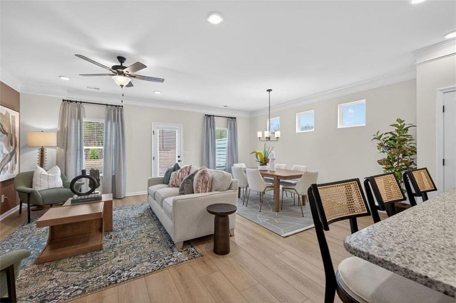 Furnished interior view inside a new home in Fuller Station, Loganville (Image 19). Furnished interior view inside a new home in Fuller Station, Loganville (Image 19).