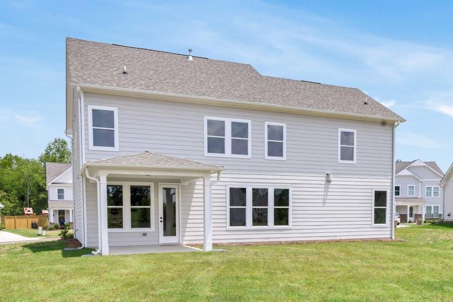Front exterior of a new home in Maddox Landing, Hoschton, GA, highlighting curb appeal (Image 2).