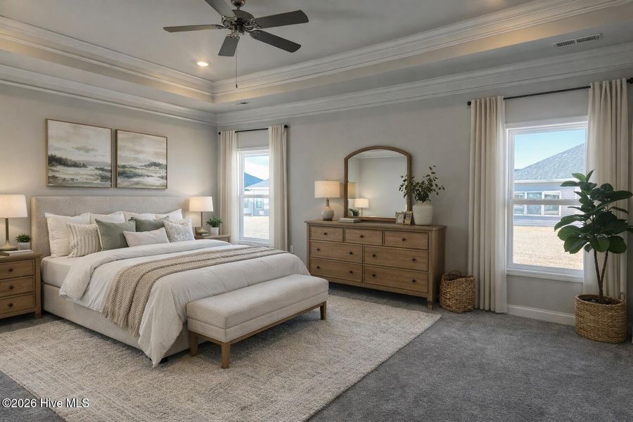 Furnished interior view inside a new home in Wood Creek Landing, Leland (Image 6).