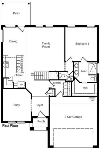 2D floor plan layout for the Gulfport by D.R. Horton in Yukon Ridge, Odessa, TX (Image 4). 2D floor plan layout for the Gulfport by D.R. Horton in Yukon Ridge, Odessa, TX (Image 4).