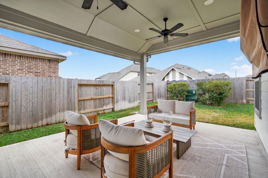 Look at this Texas-sized covered back patio. Ideal for outdoor relaxation and entertaining. Look at this Texas-sized covered back patio. Ideal for outdoor relaxation and entertaining.