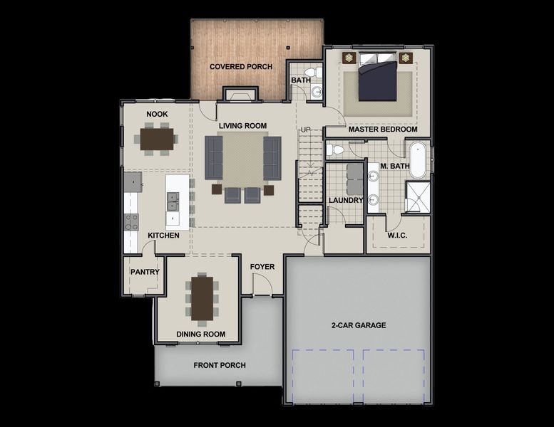 2D floor plan layout for the Maybrook by Riverstone Construction, LLC in Faith View, Ooltewah, TN (Image 4).