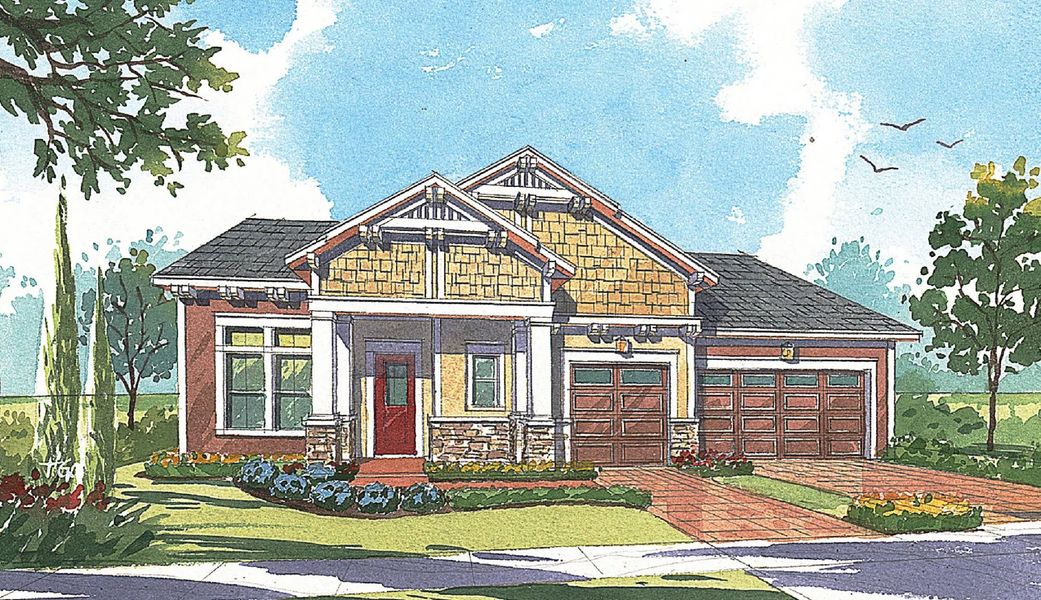 Representative exterior photo of a completed home built from the Sanibel by Jones Homes USA in Twin Lakes, St. Cloud, FL (Image 3).