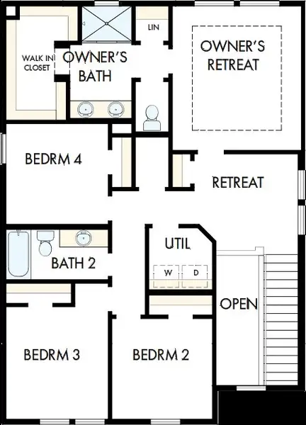 2D floor plan layout of this home in Persimmon Place – Garden Series, Wesley Chapel, FL (Image 5).