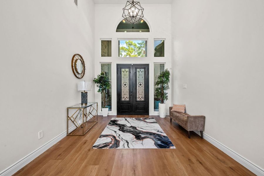 Beautiful double doors and a grand entrance to separate the wonderful living space.