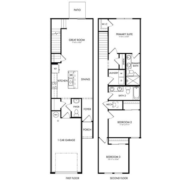 2D floor plan layout of this home in The District at Oakleaf - The Commons, Middleburg, FL (Image 4).