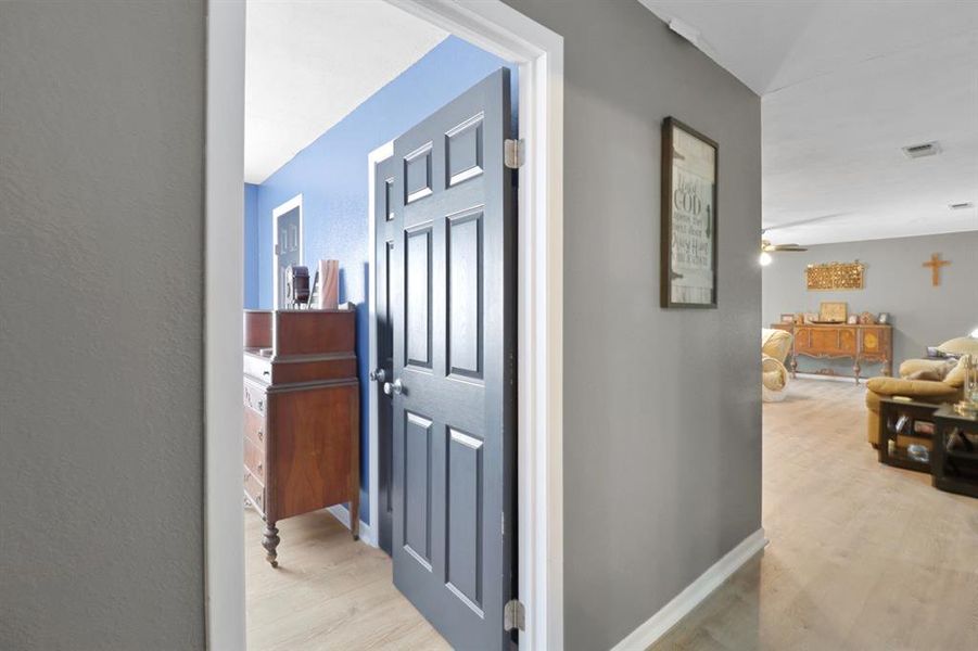 Hallway from living room to Guest Bedroom 1