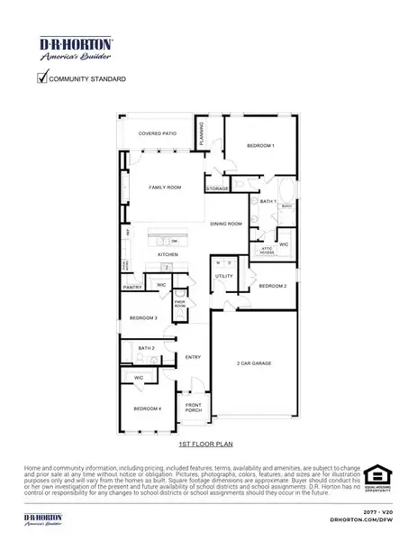 2D floor plan layout of this home in Clearview Ranch, Royse City, TX (Image 3).