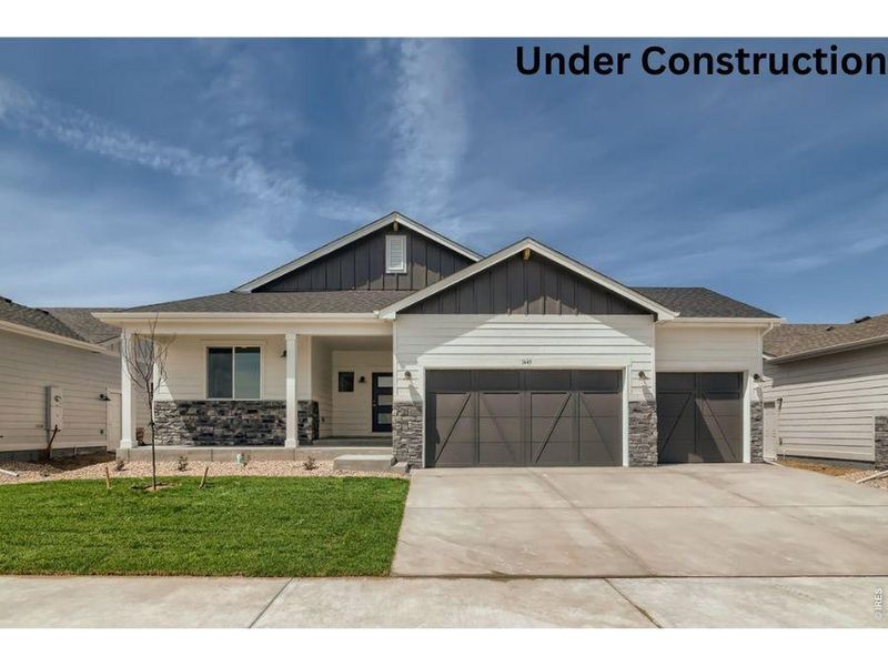 Front exterior of a new home in , Milliken, CO, highlighting curb appeal (Image 1). Front exterior of a new home in , Milliken, CO, highlighting curb appeal (Image 1).