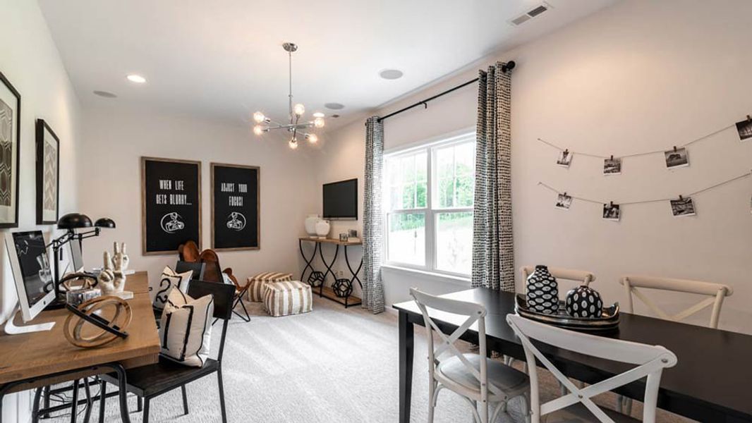 Representative furnished interior of a home built from the London by Taylor Morrison in Walden Woodlands, Huntersville (Image 12). Representative furnished interior of a home built from the London by Taylor Morrison in Walden Woodlands, Huntersville (Image 12).