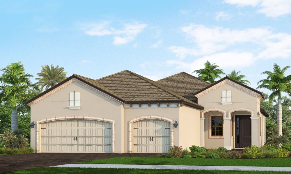 Representative exterior photo of a completed home built from the Bright Meadow 2 by Neal Communities in Vistera of Venice, Venice, FL (Image 21).