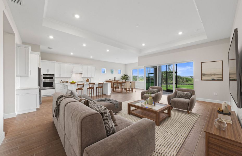 Furnished interior view inside a new home in Del Webb Oak Creek, North Fort Myers (Image 9).