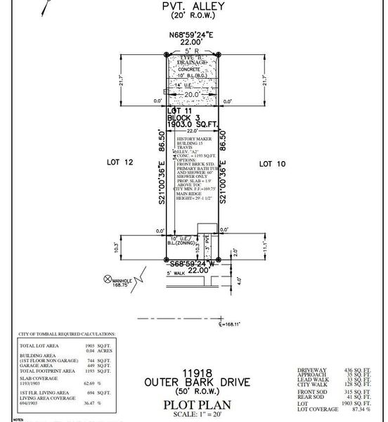 11918 Outer Bark Dr. - Plot Plan 11918 Outer Bark Dr. - Plot Plan