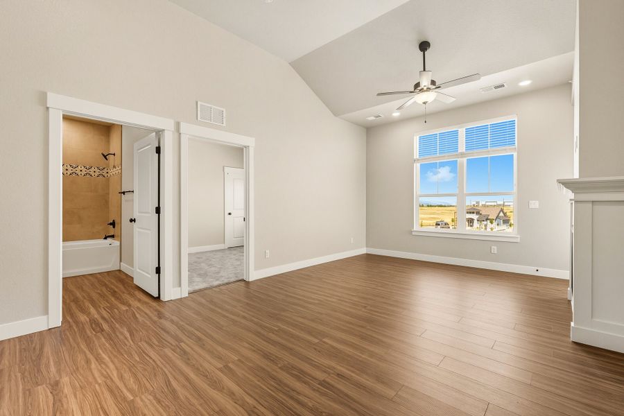 Representative unfurnished interior of a home built from the The Oxford by Landmark Homes in The Lakes at Centerra, Loveland (Image 13). Representative unfurnished interior of a home built from the The Oxford by Landmark Homes in The Lakes at Centerra, Loveland (Image 13).