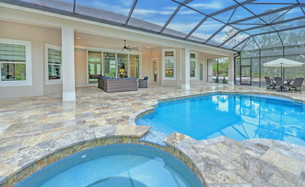 Exterior details and patio area of a home in The Reserve at Plantation Bay, Bunnell (Image 20). Exterior details and patio area of a home in The Reserve at Plantation Bay, Bunnell (Image 20).