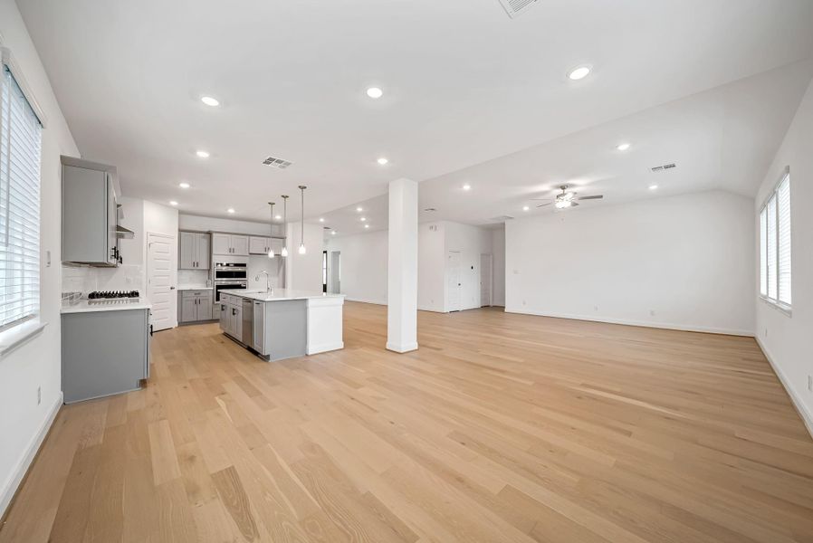 Views of the Kitchen, Breakfast Room, Family Room, and Flex Space. Views of the Kitchen, Breakfast Room, Family Room, and Flex Space.