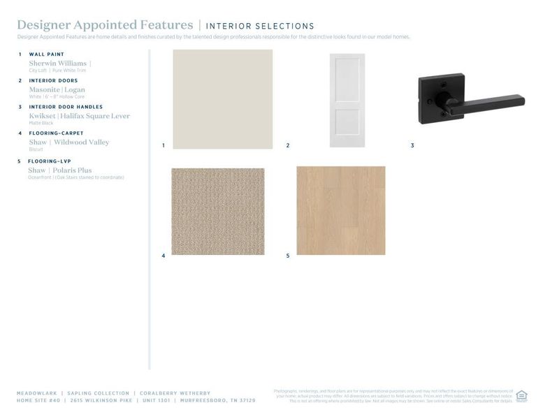 Sample of building materials used in homes in Meadowlark, Murfreesboro (Image 7).